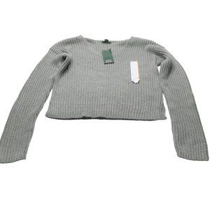 Wild Fable Women's Size Small Cozy Ribbed Knit V-Neck Sweater Pullover Gray New